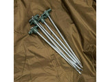 (10 Pack) ASR Outdoor Universal Galvanized Twisted Metal PVC Camping Gear Canopy Tent Stakes