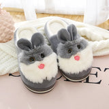 Women Winter Warm slippers Cute Rabbit Faux Fur slippers Indoor OutdoorShoes Non Slip Soft Funny slippers Cartoon Furry Slipper