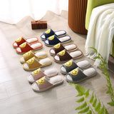 New Smiley Pattern Autumn Spring Bedroom Ladies Soft Home Shoes Women Cotton and Linen Slippers House Couples Indoor Slides Y