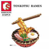 SEMBO Japanese Cuisine Toys Bricks Sushi Ramen Music Box Building Blocks DIY Roleplay STEM Collectible Model Kits Gifts