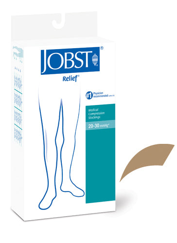 Jobst Relief 20-30 Thigh-Hi Open Toe Beige Large