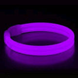 Wide Glow Stick 8 Inch Bracelet Purple Pack of 25