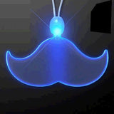Acrylic LED Blue Mustache Necklace