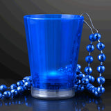 Light Up Blue Shot Glass on Blue Beaded Necklaces