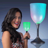 LED Frosted Wine Glass with Black Base