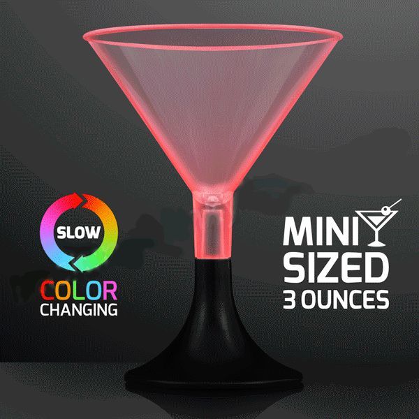 Mini LED Martini Glass with Black Base