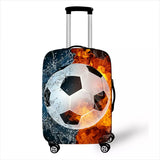 Foot Ball Print Suitcase Protective Covers Fire Trolley Luggage Protector for Man Boys Travel Accessories Elastic Bagage Cover