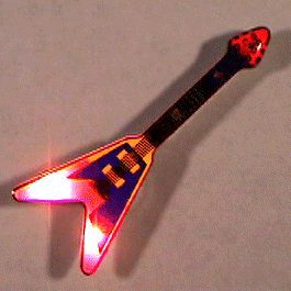 Flying V Guitar Flashing Body Light Lapel Pins