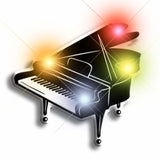 Piano Flashing Body Light Lapel Pins