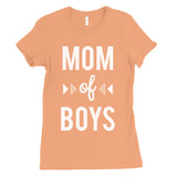 Mom Of Boys Womens Short Sleeve Cotton Tee T-Shirt Mothers Day Gift
