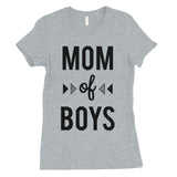 Mom Of Boys Womens Short Sleeve Cotton Tee T-Shirt Mothers Day Gift