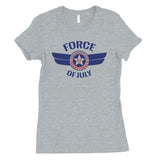 Force Of July Womens Graphic T-Shirt Cute 4th of July Outfit Gifts