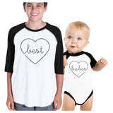 Best Babes Kid and Baby Matching Black And White Baseball Shirts