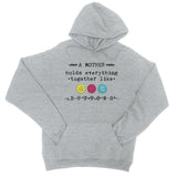 Mother Like Buttons Mens/Unisex Pullover Hooded Sweatshirt Cute Mothers Day Gifts