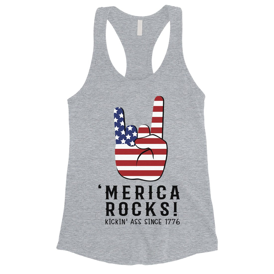 Merica Rocks Womens Cute Graphic Tank Top For 4th Of July Outfit