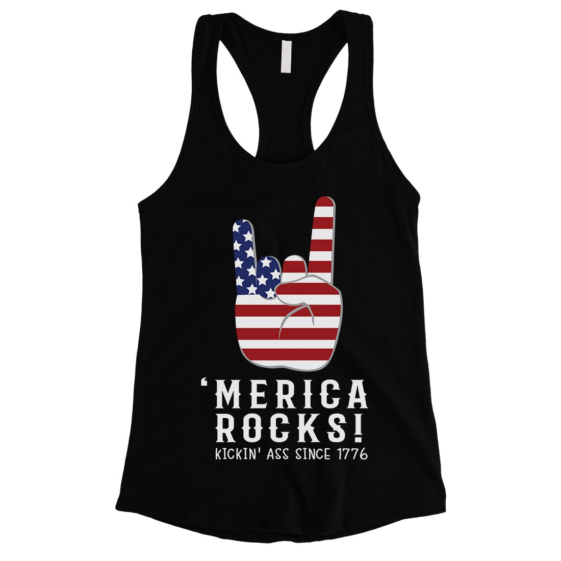 Merica Rocks Womens Cute Graphic Tank Top For 4th Of July Outfit