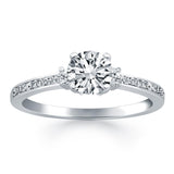 14k White Gold Diamond Accent Engagement Ring