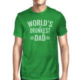 World's Drunkest Dad Men's Green Funny Design Tee For Fathers Day