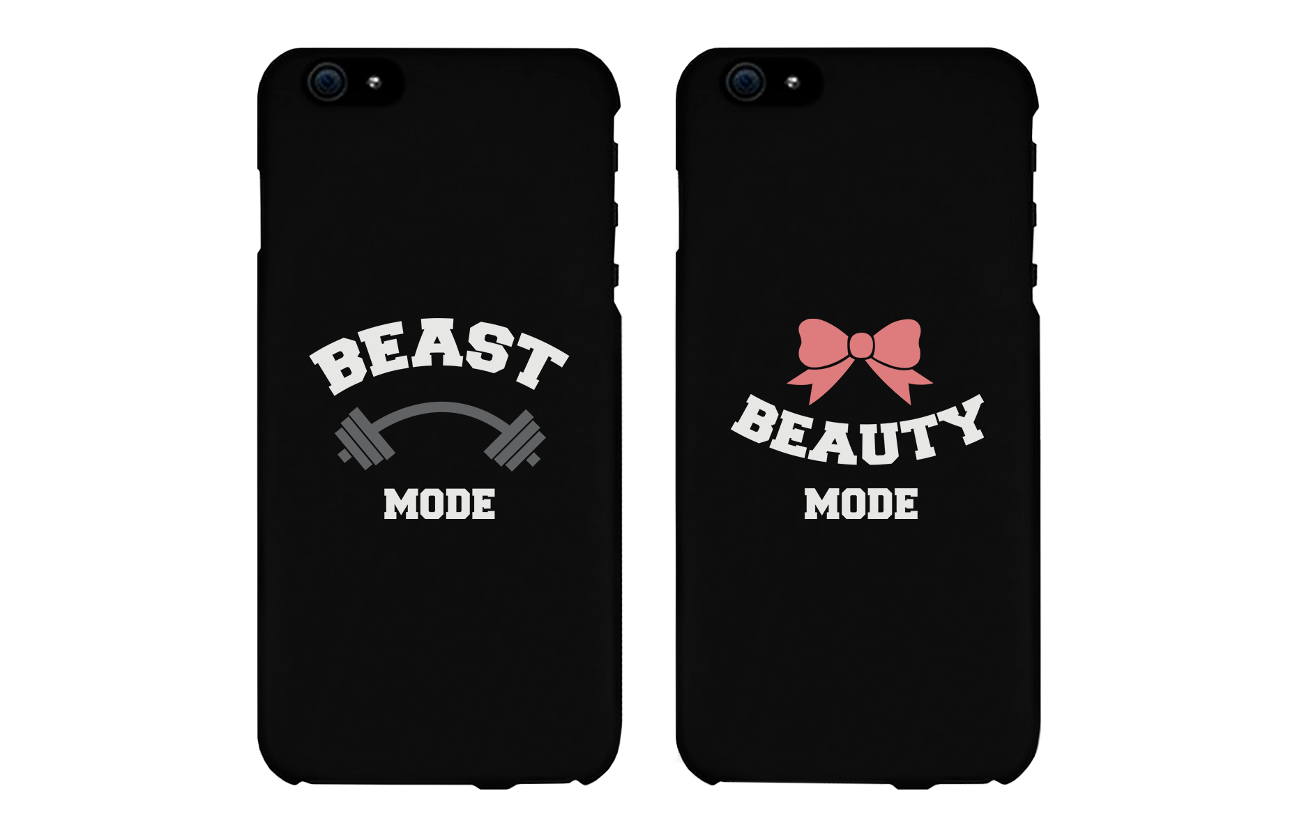 Beast Mode &amp; Beauty Mode Matching Couple Black Phonecases (Set)
