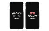 Beast Mode &amp; Beauty Mode Matching Couple Black Phonecases (Set)