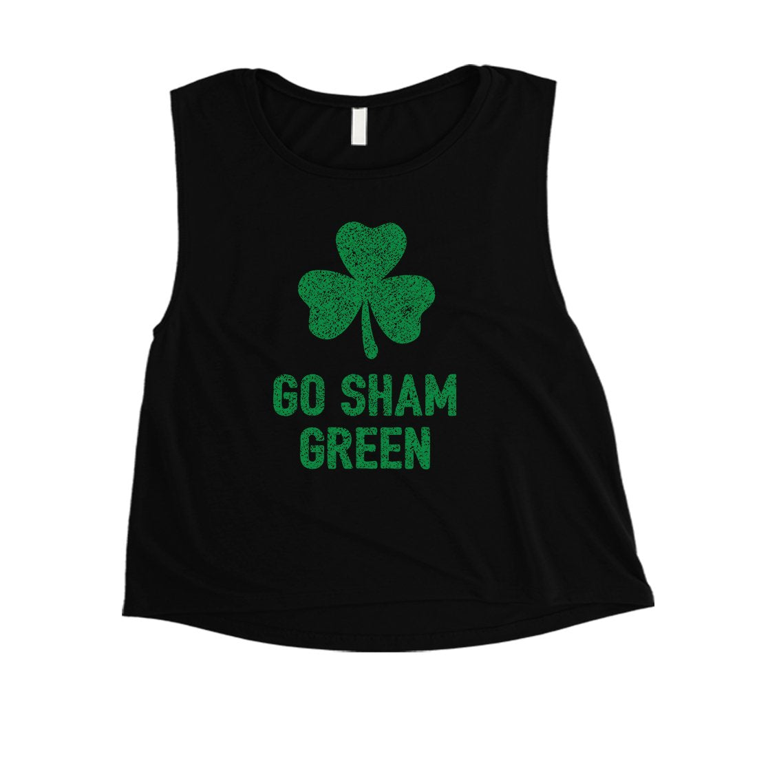 Go Sham Green Womens Crop Tank Top Cute St Paddy's Day Shirt Ideas