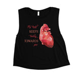 Geometric Heart Beating Womens Cute Graphic Workout Crop Top Gift