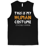 Human Costume Pumpkin Mens Muscle Shirt