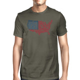 Happy Birthday USA Flag Shirt Mens Dark Grey Graphic T-Shirt Cotton