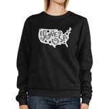 I Love USA Unisex Black Graphic Sweatshirt For Independence Day