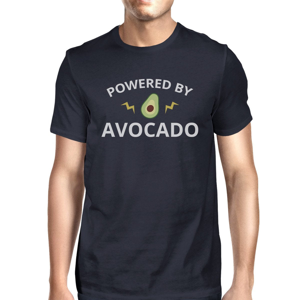 Powered By Avocado Navy Short Sleeve Round Neck T Shirt For Men