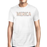 'Merica Mens White T-Shirt Unique Graphic Tee For Fourth Of July