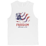Freedom Since July 4th Muscle Tank Top Mens Graphic Workout Tanks
