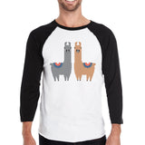 Llama Pattern Mens Baseball Shirt