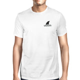 Mini Shark White Mens Round Neck T-Shirt Lightweight Summer Tee