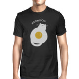 Meowgical Cat And Fried Egg Mens Black Shirt