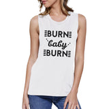 Burn Baby Womens Cute Fitness Tank Top Muscle Shirt Workout Gifts