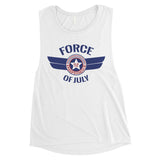 Force Of July Women Racerback Workout Muscle Tee 4th Of July Outfit