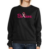 Believe Breast Cancer Awareness Black SweatShirt