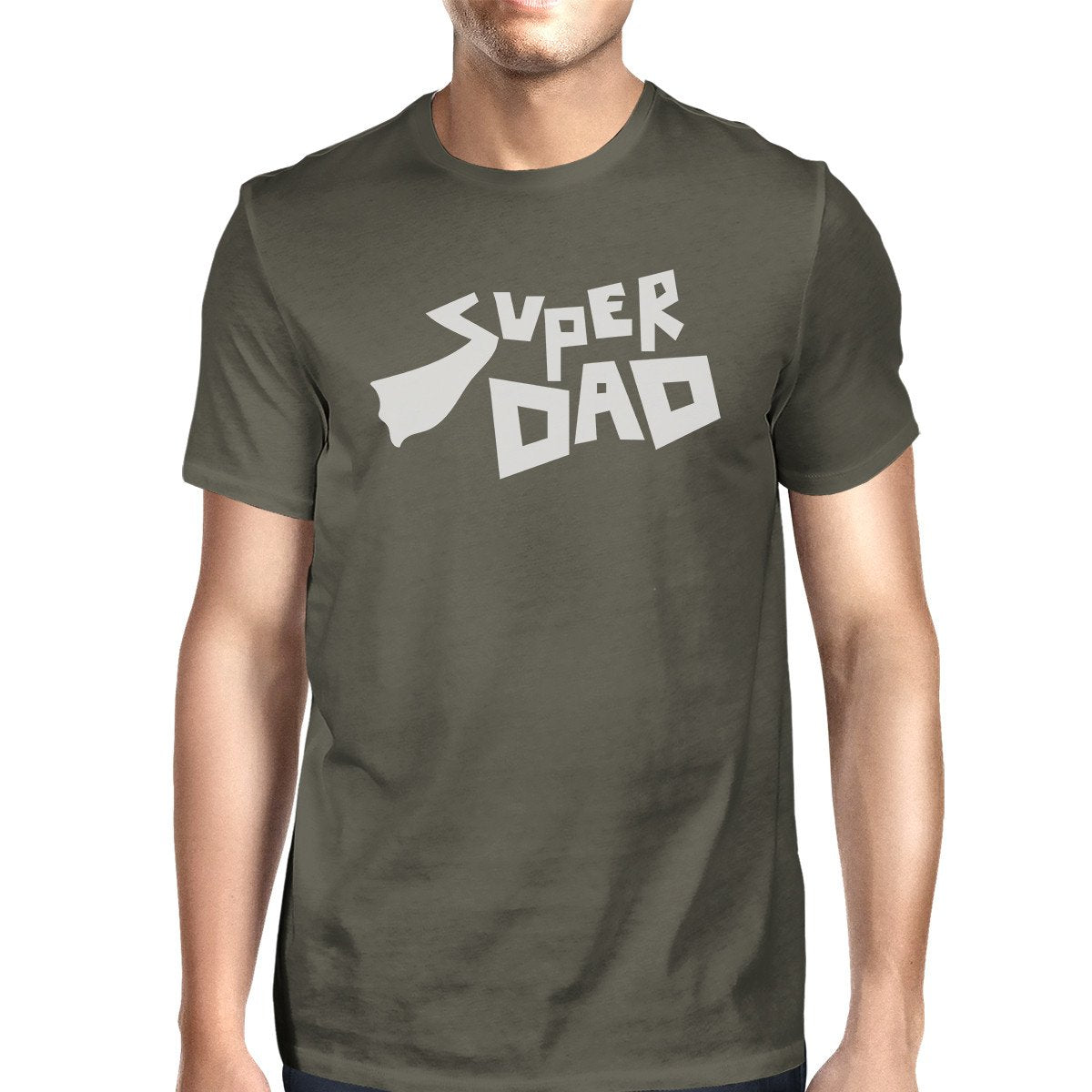 Super Dad Tee Dark Gray T-Shirt For Men Funny Design Top For Dad
