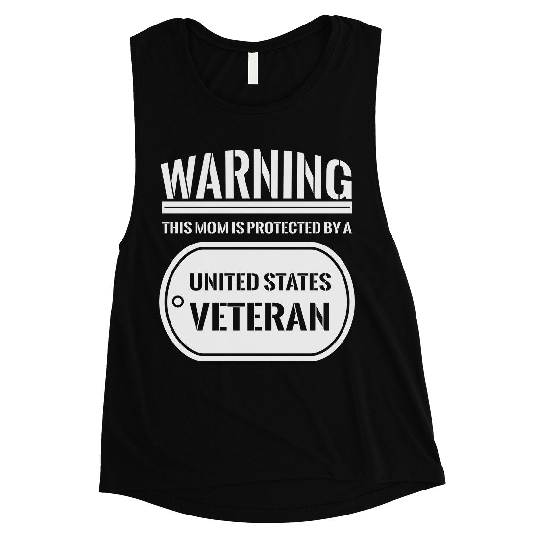 Protected By Veteran Gift Womens Muscle Tee Proud Army Mom July 4th