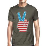 Peace Sign American Flag Unique Design Graphic T-Shirt For Men