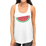 Happiness Is Cold Watermelon Womens White Cotton Tanks Racerback