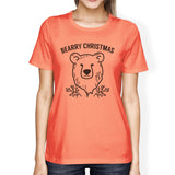 Bearry Christmas Bear Womens Peach Shirt