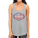 Respect The USA Womens Gray Sleeveless Tee Funny 4th Of July Tanks
