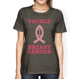 Tackle Breast Cancer Football Womens Dark Grey Shirt