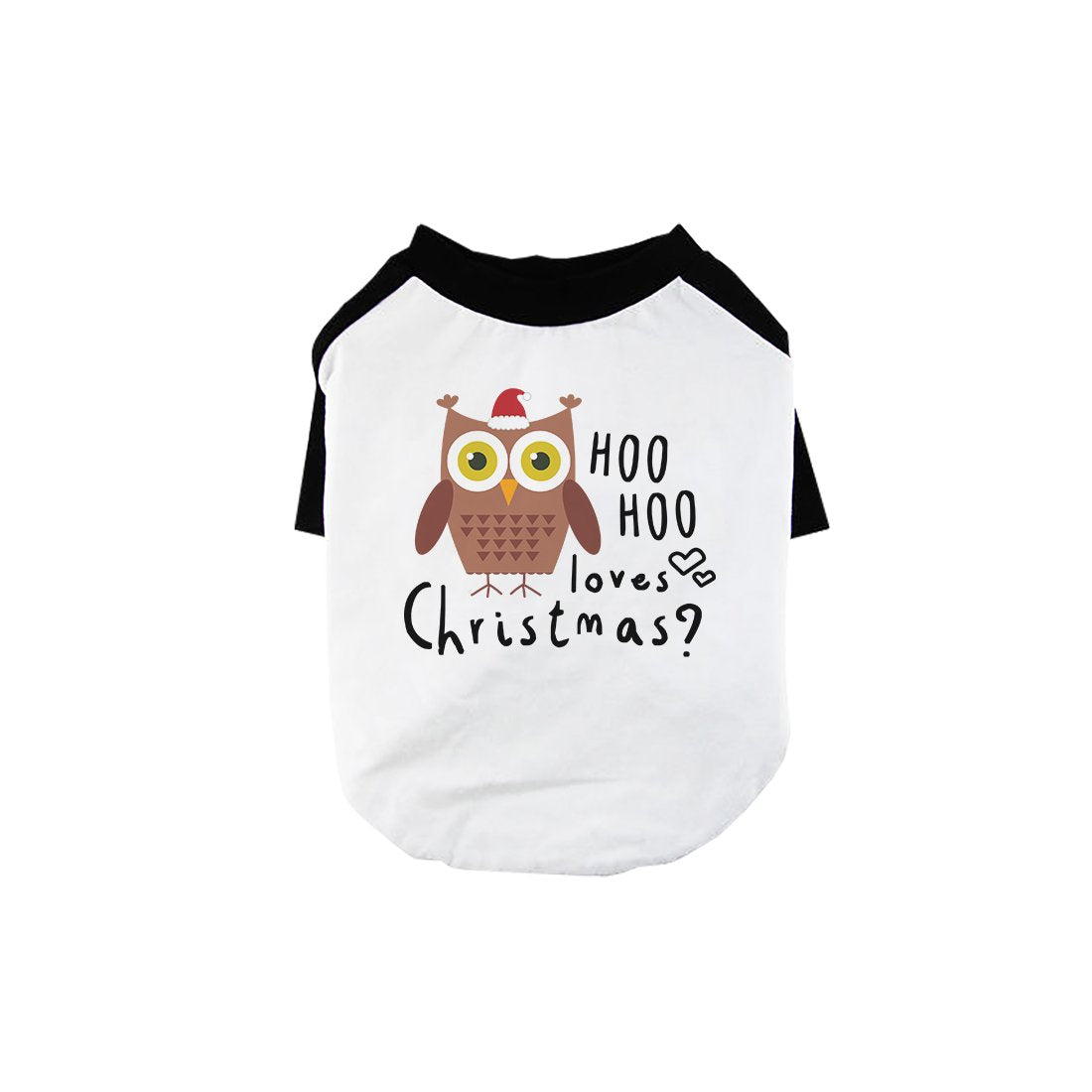 Hoo Christmas Owl Pet Baseball Shirt for Small Dogs