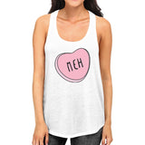 Meh Heart Women's Cotton Tank Top Lovely Design Heart Printed