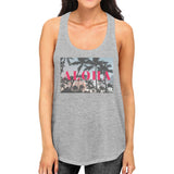 Talk To The Palm Womens Grey Unique Design Tanks Cute Summer Outfit