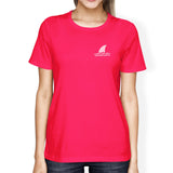 Mini Shark Hot Pink Womens Graphic T-Shirt Cute Summer Graphic Tee