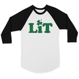 Lit Shamrock Womens Baseball Tee Cute St Patrick's Day Shirt Idea